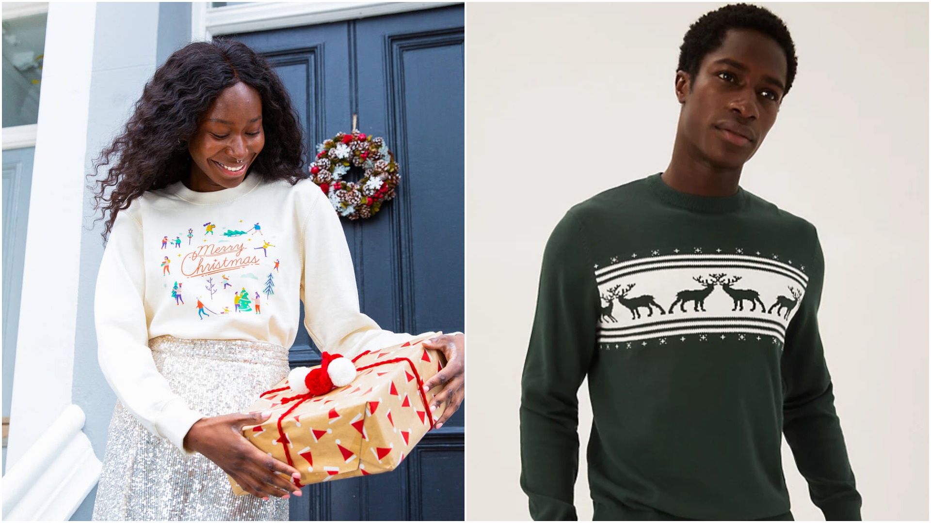 V neck deals xmas jumpers